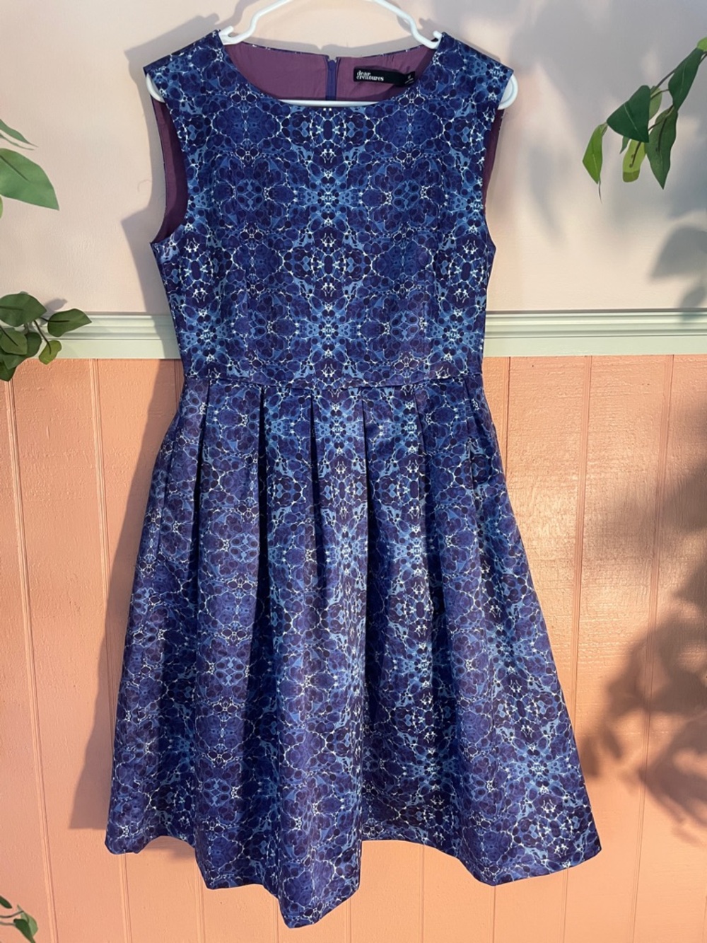 Dear Creatures “Wishing Pond” Blue Batik-Style Midi Dress